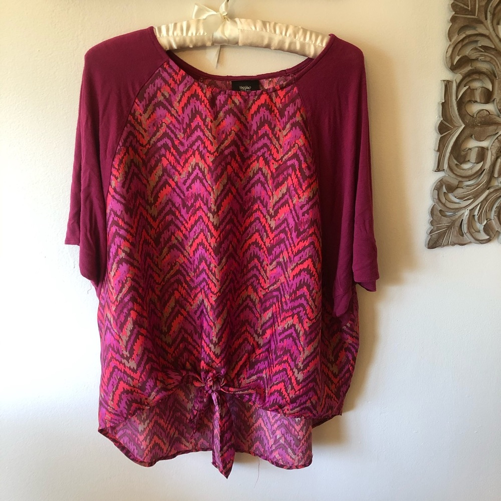 Zigzag Tie-Front Tunic